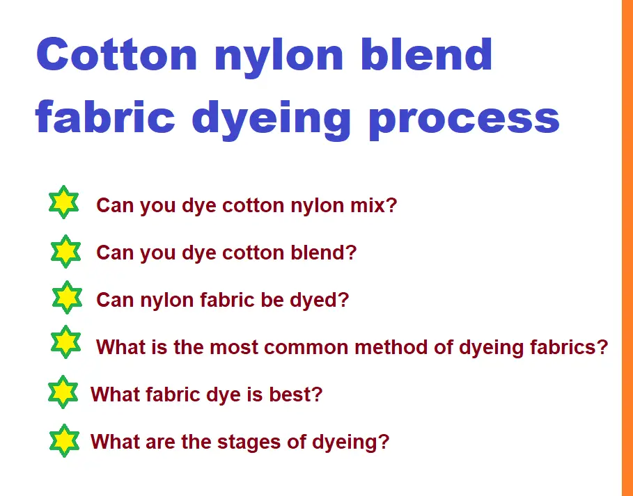 Cotton nylon blend fabric dyeing process