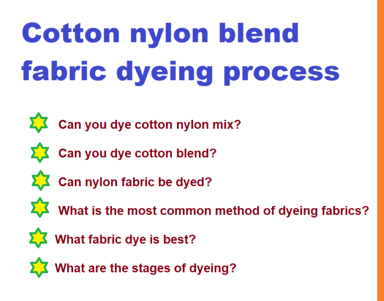 cotton nylon blend fabric dyeing process
