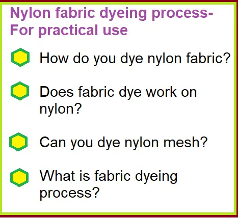 Nylon fabric dyeing process