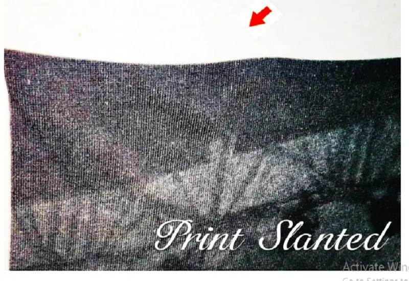 T-shirt printing machine fault of print slanted