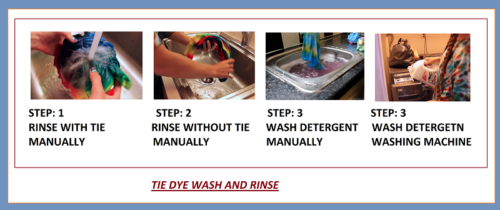Tie dye instruction for washing