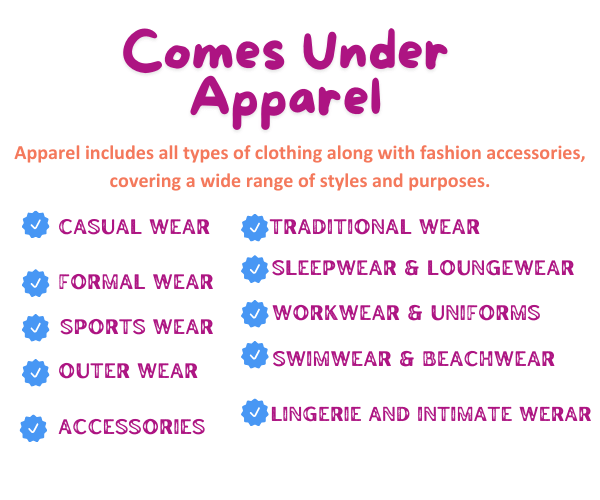 what comes under apparel