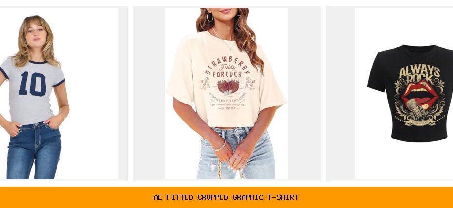 ae fitted cropped graphic t-shirt