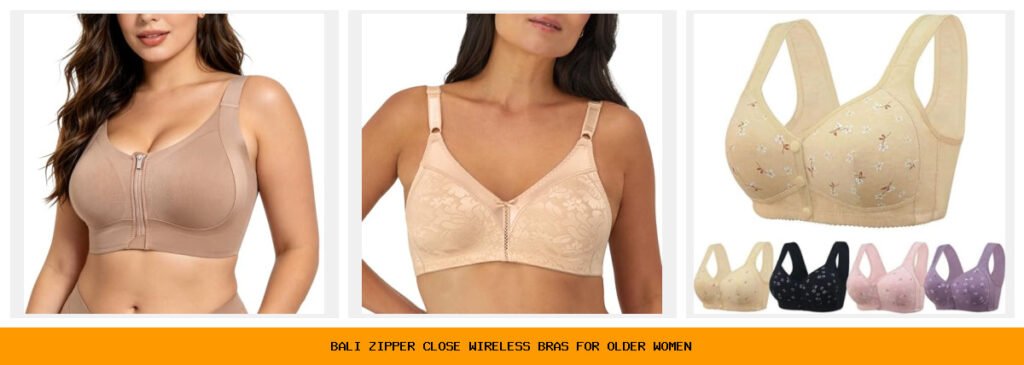 bali zipper close wireless bras for older women