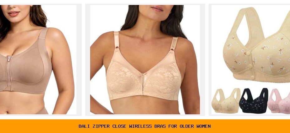 bali zipper close wireless bras for older women