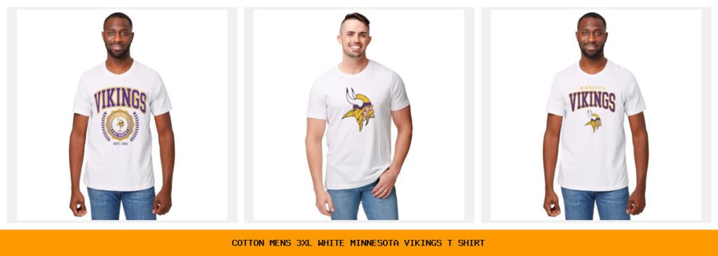 cotton mens 3xl white minnesota vikings t shirt