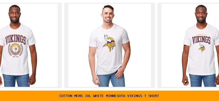 cotton mens 3xl white minnesota vikings t shirt