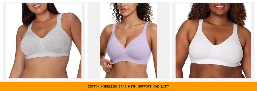 cotton wireless bras with support and lift