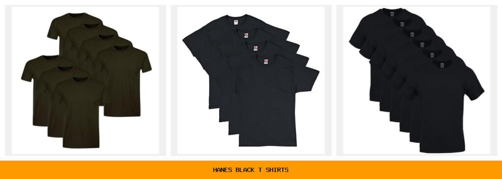 hanes black t shirts
