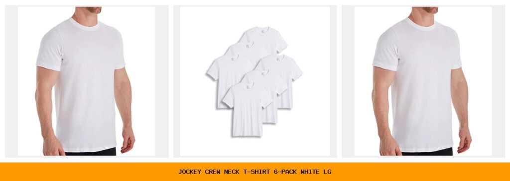 jockey crew neck t-shirt 6-pack white lg