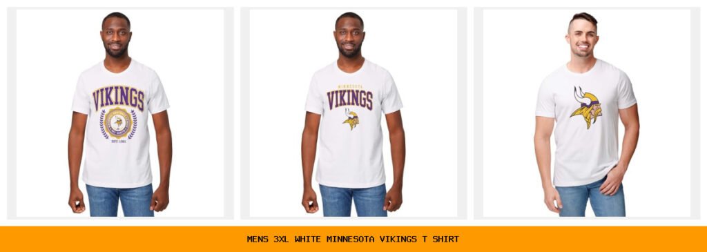 mens 3xl white minnesota vikings t shirt