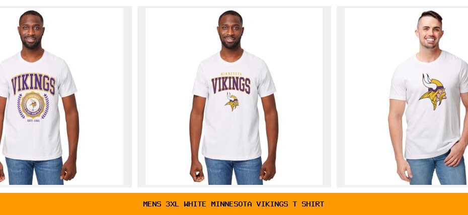 mens 3xl white minnesota vikings t shirt