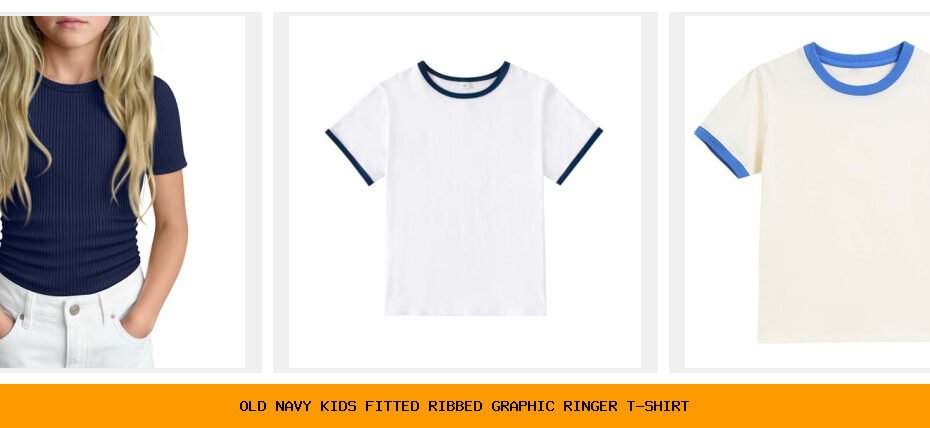 old navy kids fitted ribbed graphic ringer t-shirt