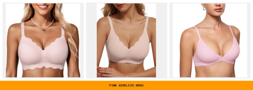 pink wireless bras