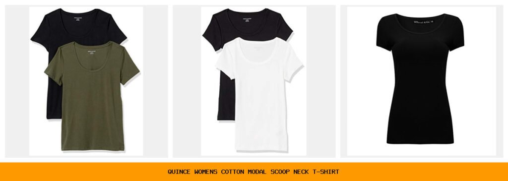quince women's cotton modal scoop neck t-shirt