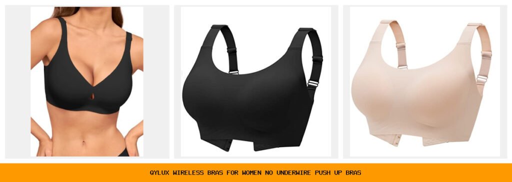 qylux wireless bras for women no underwire push up bras