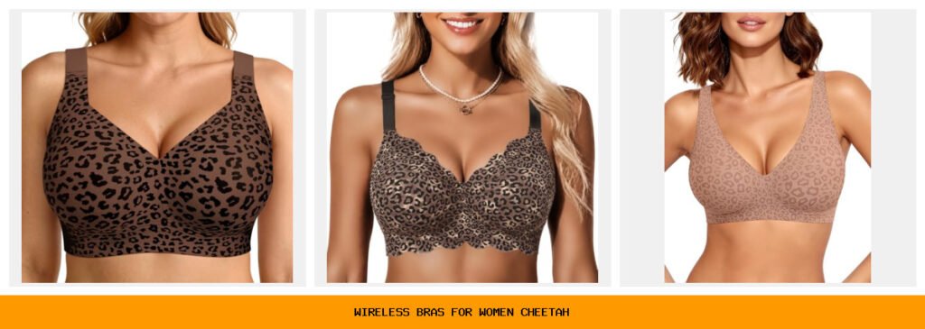 wireless bras for women cheetah