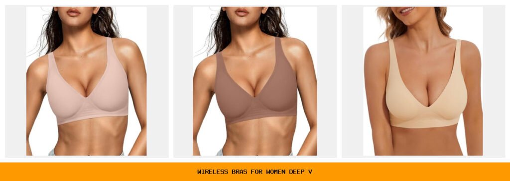 wireless bras for women deep v